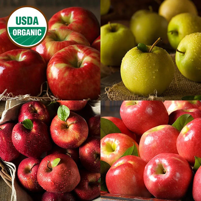 Organic, juicy apples in a delicious fruit medley.